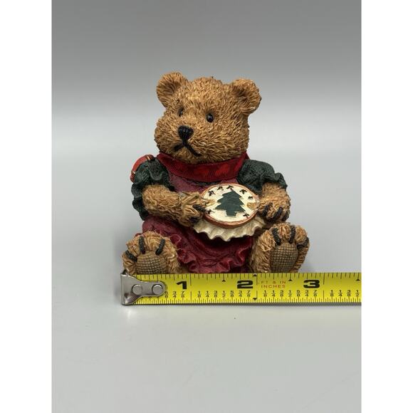 Heart Patch Place Christmas Bear Figurine Knitting Christmas Tree 1996 Vintage - Picture 7 of 9